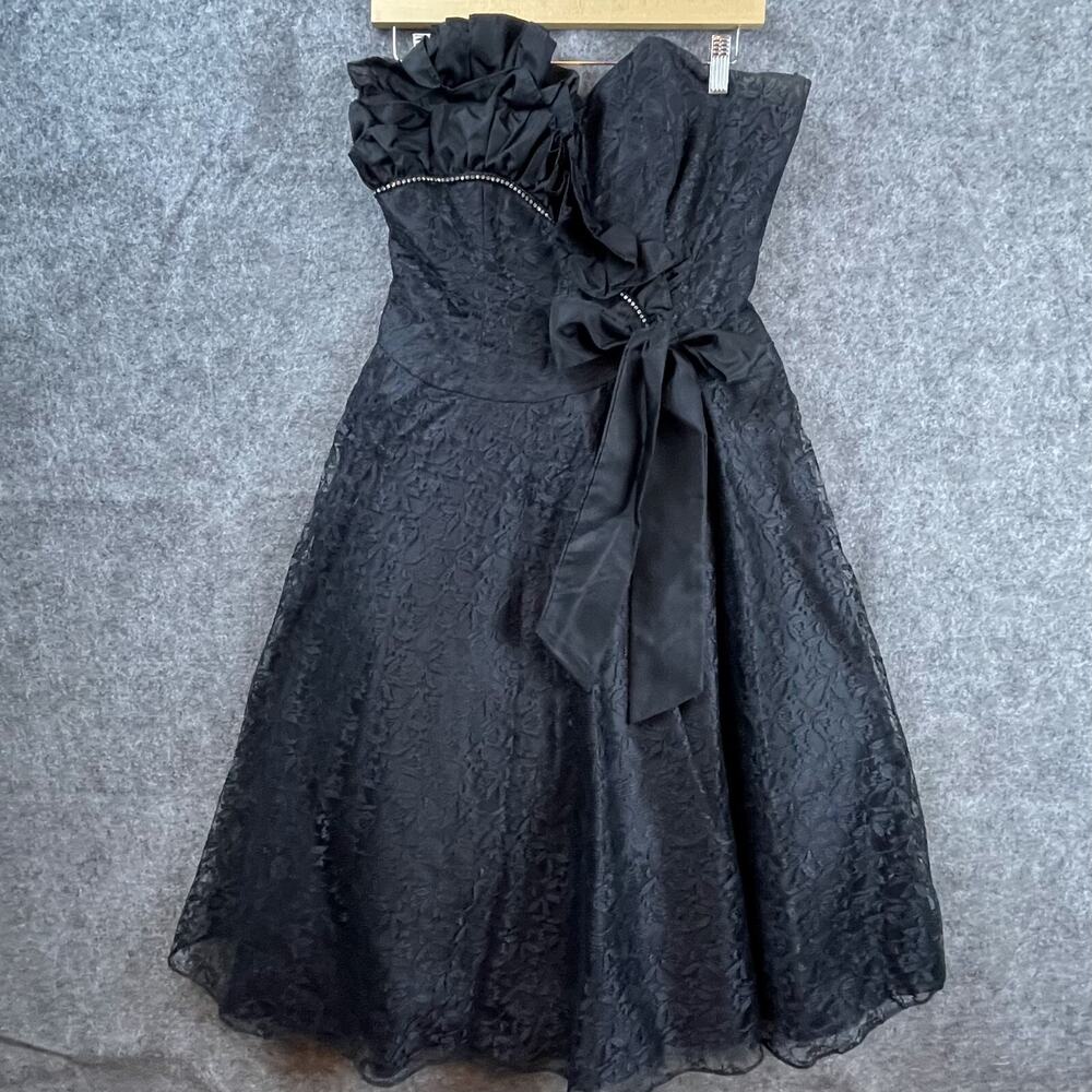 Lavese En Seco Dress 34 Black Lace Whimsigoth Cute Goth Witchcore Bow Dark Fairy